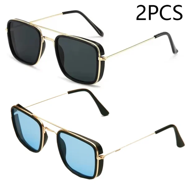 Fashion Sunglasses Metal Small Square Frame - Image 8