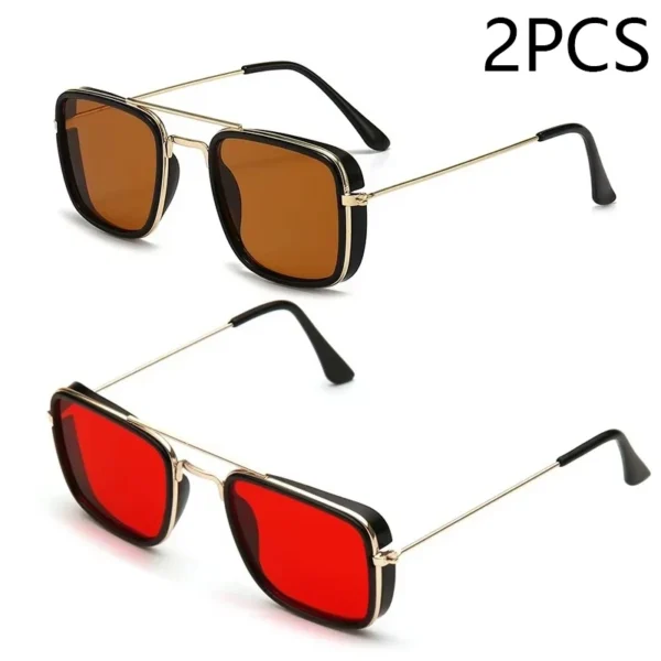 Fashion Sunglasses Metal Small Square Frame - Image 13