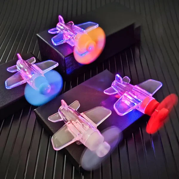 Motorcycle Electric LED Colorful Lights Rotatable Airplane Wind-Powered Airplane Decor - Image 3