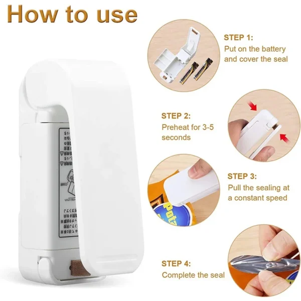 Mini Heat Bag Sealing Machine Package Sealer Bags Thermal Plastic Food Bag - Image 3
