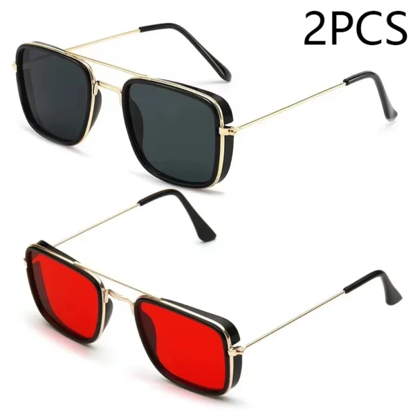 Fashion Sunglasses Metal Small Square Frame - Image 11