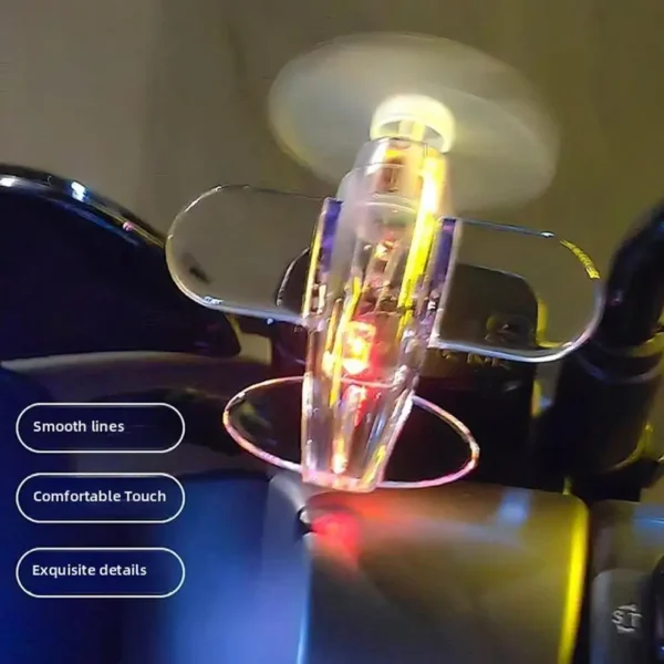 Motorcycle Electric LED Colorful Lights Rotatable Airplane Wind-Powered Airplane Decor - Image 11