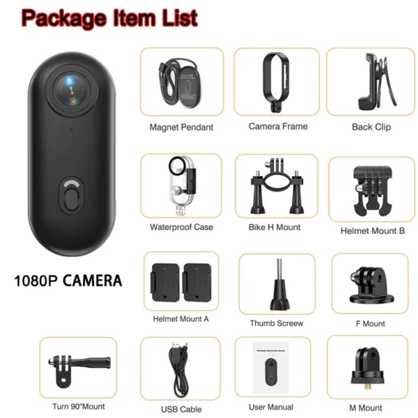 Magnetic Wearable Cam with Waterproof Shell WiFi Bike - Image 9