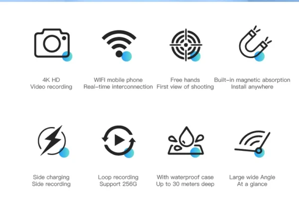 Magnetic Wearable Cam with Waterproof Shell WiFi Bike - Image 12