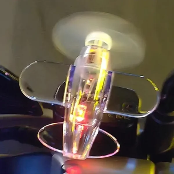 Motorcycle Electric LED Colorful Lights Rotatable Airplane Wind-Powered Airplane Decor - Image 5